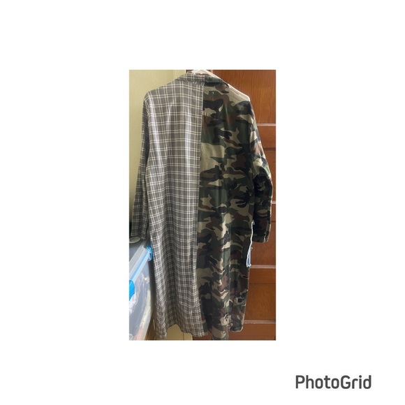 Fashion Nova Camouflage and Plaid Patchwork Blazer - Picture 2 of 5